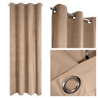 Zasłona gotowa na przelotkach Eurofirany 140X250 MELANIE beż ciemny