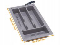 Wkład do szuflad Organizer do szuflad UNI 30 230X430 metalic