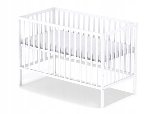 Białe Drewniane Łóżeczko Bobas Magda 120x60 cm na Arena.pl