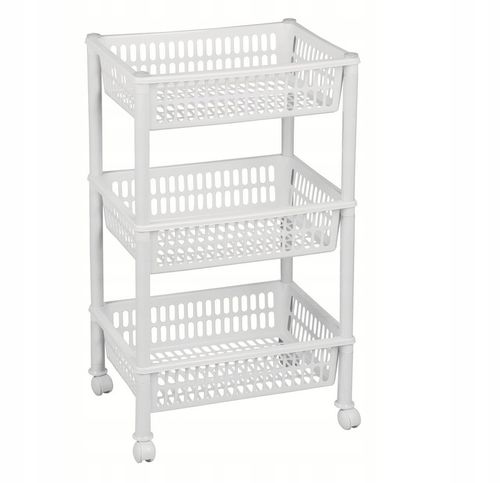 REGAŁ ŁAZIENKOWY STOJAK 3 PÓŁKI SZAFKA PÓŁKA ŁAZIENKOWA KUCHENNA NA KÓŁKACH na Arena.pl