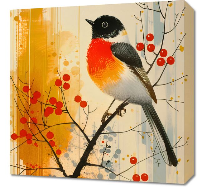 Obraz 50x50cm Jesienny Rudzik zdjęcie 1