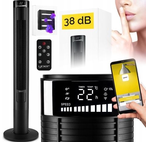 Wentylator kolumnowy stojący Cichy Yoer +10m zasięg 4 tryby Jonizacja na Arena.pl