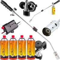 PALNIK GAZOWY WYPALARKA OGRODOWA CHWASTÓW + 4 GAZY