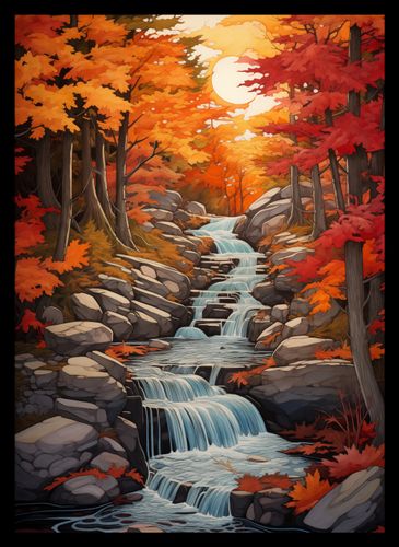 Plakat 25x35cm Jesienne Wodospady na Arena.pl