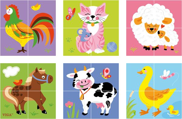 VIGA Kostki Puzzle Farma zdjęcie 4