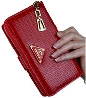 Portfel damski duży na zamek organizer czerwony