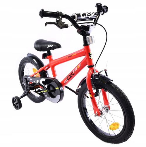 ROWER DZIECIĘCY CZERWONY LEKKA RAMA BOCZNE KÓŁKA ODBLASKI ROWEREK 16 CALI na Arena.pl