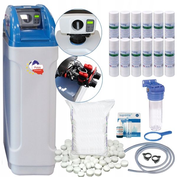 Zmiękczacz wody - 30L, sól, test, wkłady zdjęcie 1