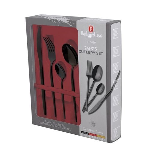 SZTUĆCE 24 ELEM. BERLINGER HAUS BH-3069 POŁYSK SHINY BLACK na Arena.pl