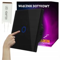 Włącznik Światła Dotykowy Schodowy Krzyżowy FI60 Kablowy Szklany LED