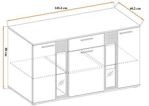 Zestaw Mebli pokojowych Szafa + Komoda + Ława Dąb Sonoma na Arena.pl