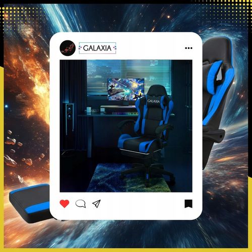 FOTEL GAMINGOWY BIUROWY Obrotowy Kubełkowy Krzesło Gamingowe Z Podnóżkiem na Arena.pl