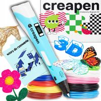 Zestaw Długopis 3D Pen Magiczny + 109m wkładów + 75 szablonów Niebieski