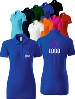 POLO DAMSKIE Z WŁASNYM HAFTEM NADRUKIEM LOGO HAFT KOMPUTEROWY 5 szt