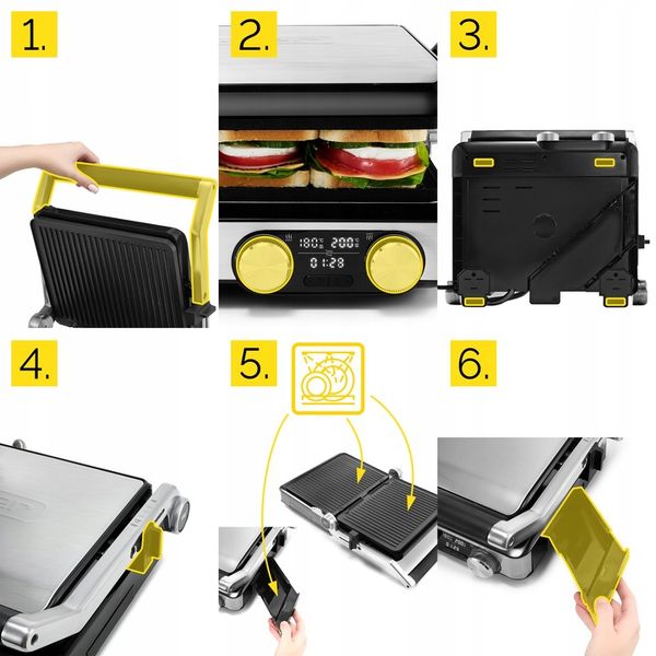 Grill elektryczny Opiekacz do panini Yoer 2000W + Programator czasu i zdjęcie 4