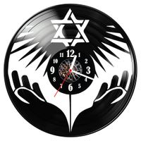 Zegar ścienny z płyty winylowej Judaizm 1240.14