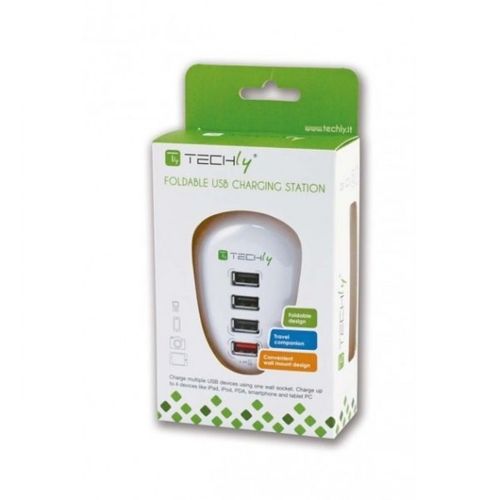 Techly Ładowarka sieciowa 4xUSB 5V 2.5A biała na Arena.pl