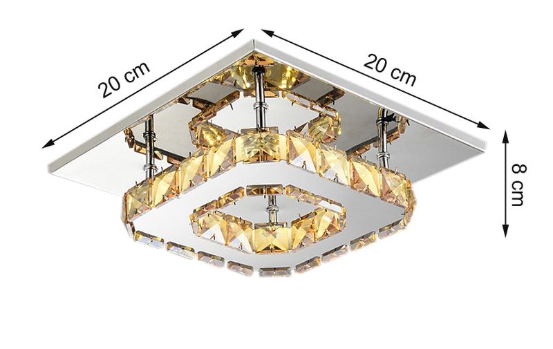 Lampa Meteor panel plafon Kinkiet kryształki LED 12W  20x20cm na Arena.pl