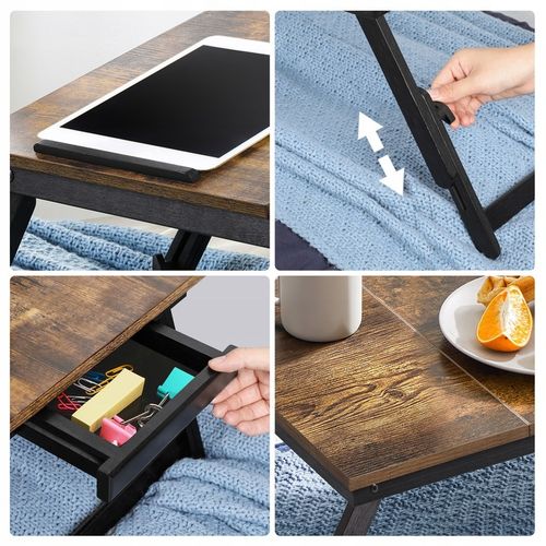 Składany Stolik Pod Laptopa Taca do Łóżka Rustykalna Podstawka na Arena.pl
