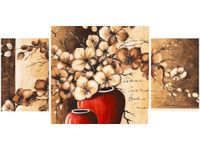 80X40CM OBRAZ KWIATY WAZONIE STORCZYKI TRÓJ OBRAZ