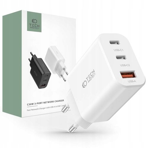 Ładowarka sieciowa 30W Tech-Protect PD USB-C USB-A na Arena.pl