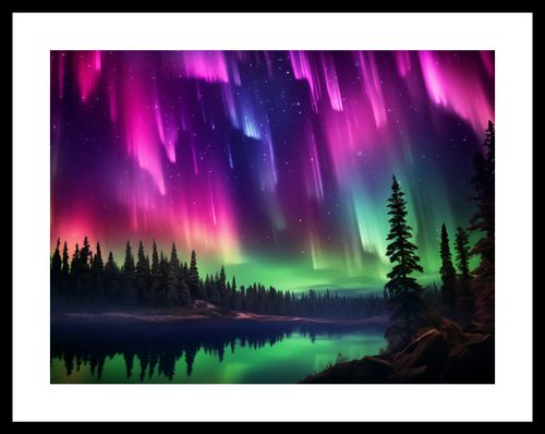 Plakat 40x30cm Zorza Nad Lasem na Arena.pl