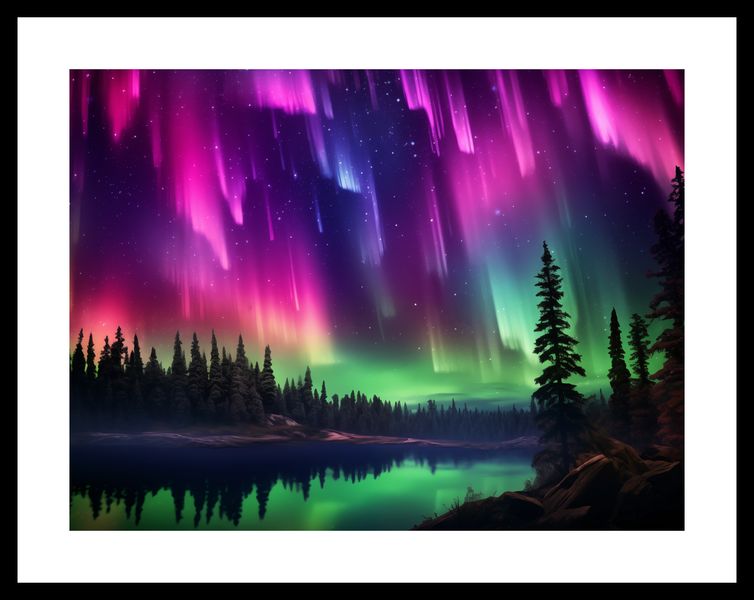 Plakat 40x30cm Zorza Nad Lasem zdjęcie 3