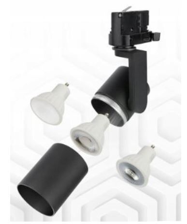 REFLEKTOR GU10 NA SZYNĘ 3FAZY BLACK-2 KĄTY ŚWIATŁA zdjęcie 3
