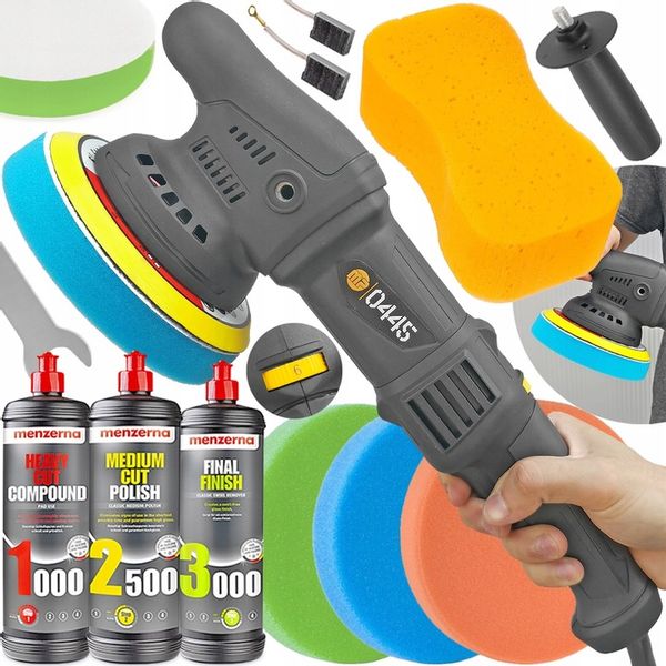POLERKA SAMOCHODOWA SZLIFIERKA MIMOŚRODOWA DA + 4x GĄBKA +PASTA MENZERNA X3 zdjęcie 1