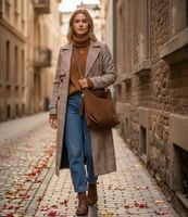 Torebka z zamszu naturalnego brązowa na ramie przez ramie torba zamszowa