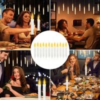 Swieca LED z Pilotem Zdalnego Sterowania, 12 Sztuk Zawieszonych Świeca LED