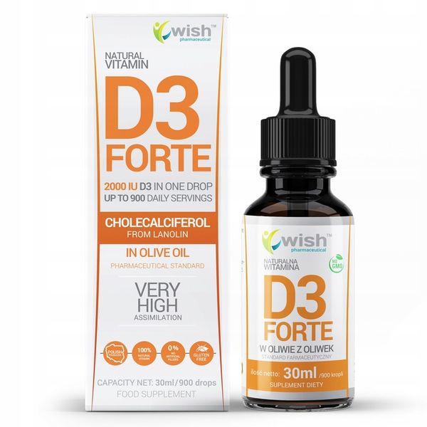 NATURALNA WITAMINA D3 FORTE 2000IU KROPLE 30ml/900 zdjęcie 1