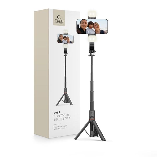 Selfie Stick Tech-Protect L05S Bluetooth Statyw LED DO Telefonu Czarny zdjęcie 1