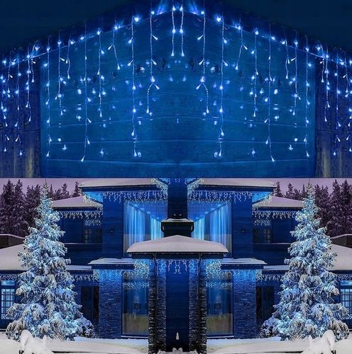 SOPLE 500 LED LAMPKI ŚWIĄTECZNE ŚWIATEŁKA NIEBIESKIE 20m ZEWNETRZNE kurtyna na Arena.pl