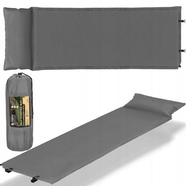 MATA SAMOPOMPUJĄCA KARIMATA TURYSTYCZNA Z PODUSZKĄ 186 cm DMUCHANA GRUBA zdjęcie 12