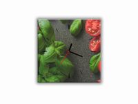 ZEGAR SZKLANY KWADRATOWY - Pomidory i bazylia