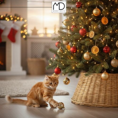 Osłona wiklinowa brąz na doniczkę stojak pod choinkę na święta wiklina kosz na Arena.pl