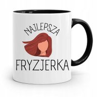 Kubek Czarny Prezent Fryzjerki Najlepsza Fryzjerka Z Nadrukiem Ze Zdjęciem