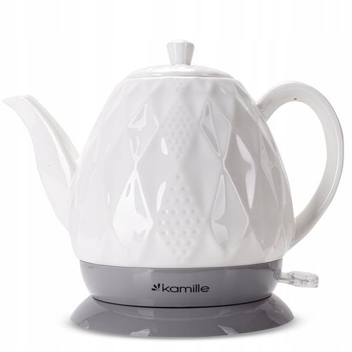 CZAJNIK ELEKTRYCZNY BEZPRZEWODOWY CERAMICZNY KAMILLE 1200 W 1,5 L na Arena.pl