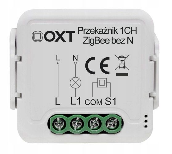 OXT Mini Przekaźnik 1 Obwód bez N ZigBee TUYA 10A Smart zdjęcie 1