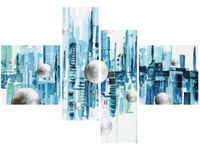 130CM 90 OBRAZ 4 ELEM MIASTO ZE SNU ŚCIENNY