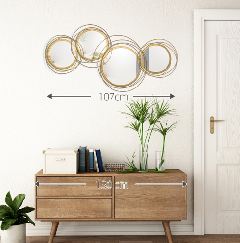 Lustro wiszące ozdobne złota rama 107 cm na Arena.pl