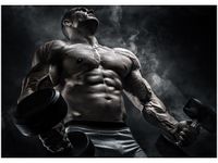 50X70CM MĘŻCZYZNA SIŁOWNI STALOWYM KOLORZE OBRAZ POKOJU DREWNINE