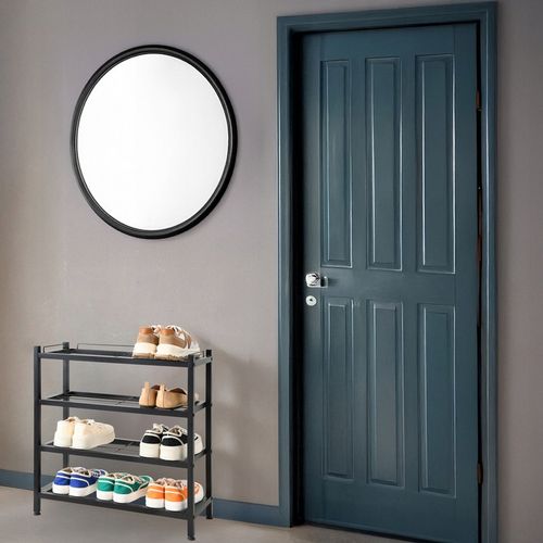 SZAFKA NA BUTY STOJAK METALOWY CZARNY 4 PÓŁKI ORGANIZER REGAŁ LOFTOWY na Arena.pl