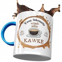 Kubek Błękitny Dla Sekretarki Strzeli Sobie Kawkę Z Nadrukiem Ze Zdjęciem