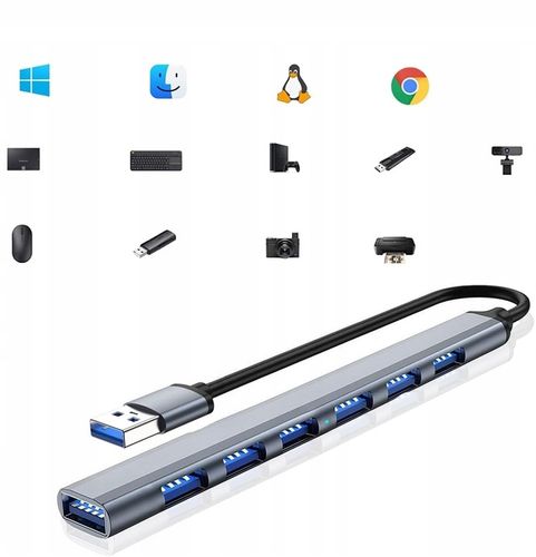 ROZGAŁĘŹNIK PORTÓW 7x USB HUB USB 2.0 3.0 JAKOŚĆ! na Arena.pl