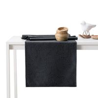Zestaw obrus + bieżnik plamoodporny GAIA 115x200 + 35x200 C. Szary