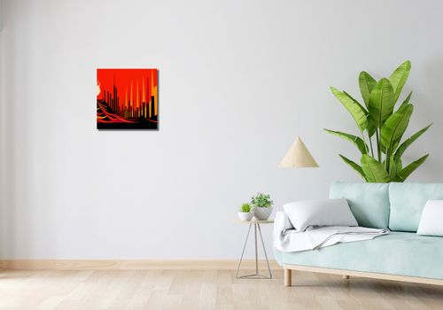 Obraz 40x40cm Miejski Krwisty Ogień na Arena.pl