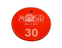 Brelok z plexi kolor czerwony 5x5 cm, grubość 3mm - 50szt.