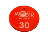 Brelok z plexi kolor czerwony 5x5 cm, grubość 3mm - 50szt.